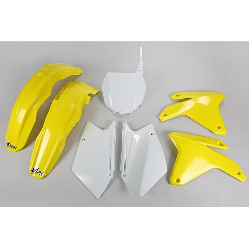 UFO Plastic Kit OEM Color Yellow/White for SUZUKI RMZ 450 2005-2006 UFO Plastic Kit OEM Color Yellow/White for SUZUKI RMZ 450 2005-2006