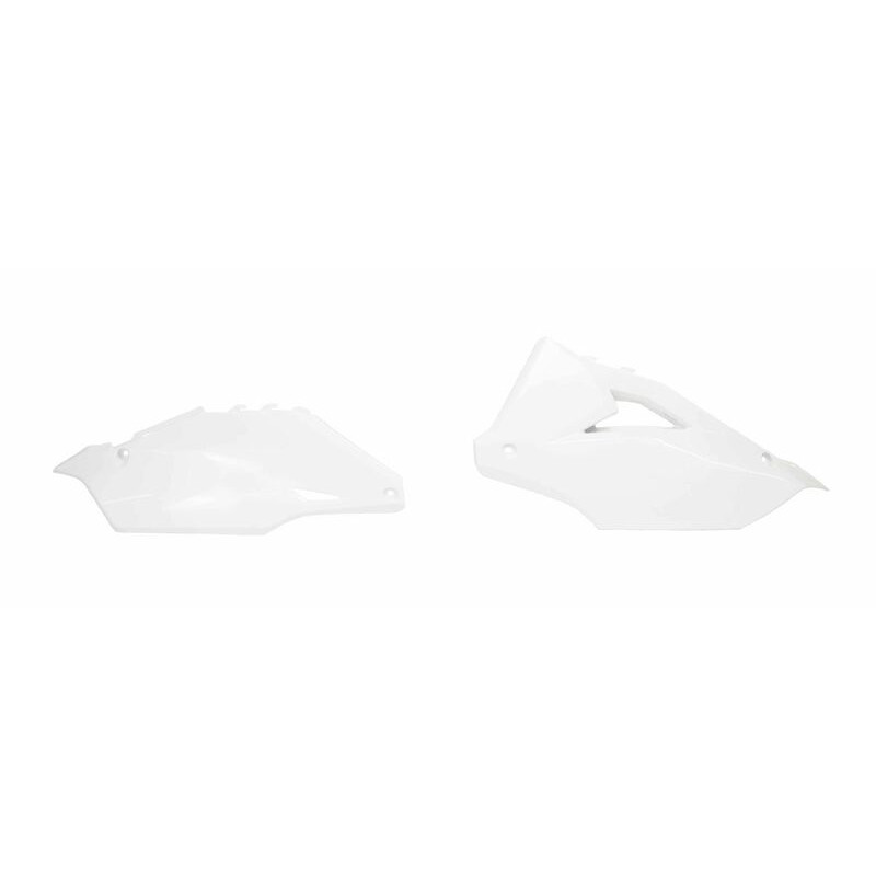 Plaques latérales RACETECH blanc pour KAWASAKI KX 250, KX 250 X, KX 450 de 2019 à 2024