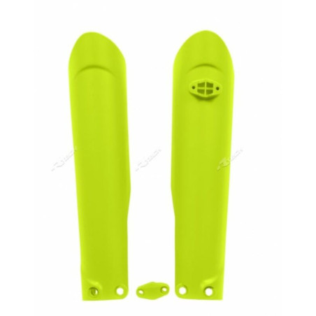 Protections de fourche RACETECH - jaune fluo pour KTM EXC 250, EXC 300, EXCF 250, EXCF 450, EXCF 500 de 2016 à 2023