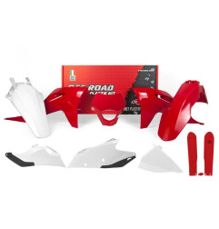 RACETECH Plastik-Kit Rot/Weiß -F für GAS GAS EC 250, EC 300, ECF 250, ECF 350 2021-2023