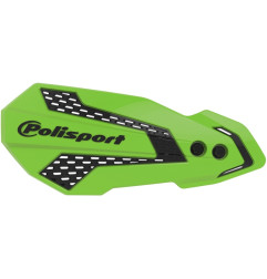 Protège-mains POLISPORT MX Flow vert / blanc pour KAWASAKI KX 250, KX 250 X, KX 450, KX 450 X de 2019 à 2026
