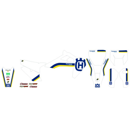 Kit adhesivos Retro BLACKBIRD para HUSQVARNA FE 250, FE 350, FE 450, FE 501, TC 125 de 2019 a 2023