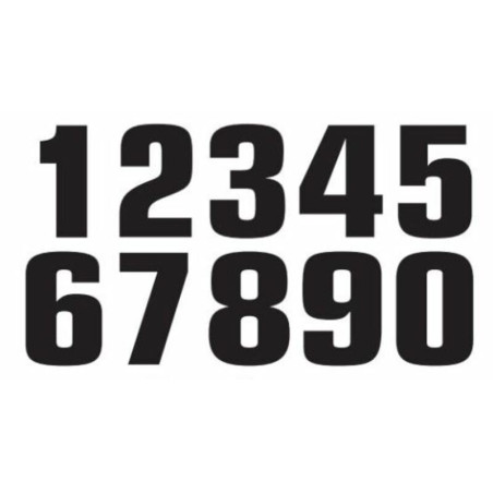 TECNOSEL Race Number 1 20x13cm Black Set of 3 - 50V02/20/