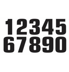 TECNOSEL Race Number 1 20x13cm Black Set of 3 - 50V02/20/