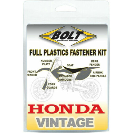 Kit de tornillería de plásticos BOLT para HONDA CR 125, CR 250 de 1992 a 1997