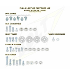 Kit de tornillería de plásticos BOLT para SUZUKI RM 125, RM 250 de 2001 a 2008