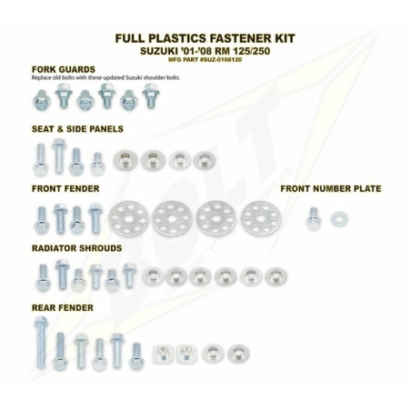 BOLT Schraubensatz Verkleidung für SUZUKI RM 125, RM 250 2001-2008