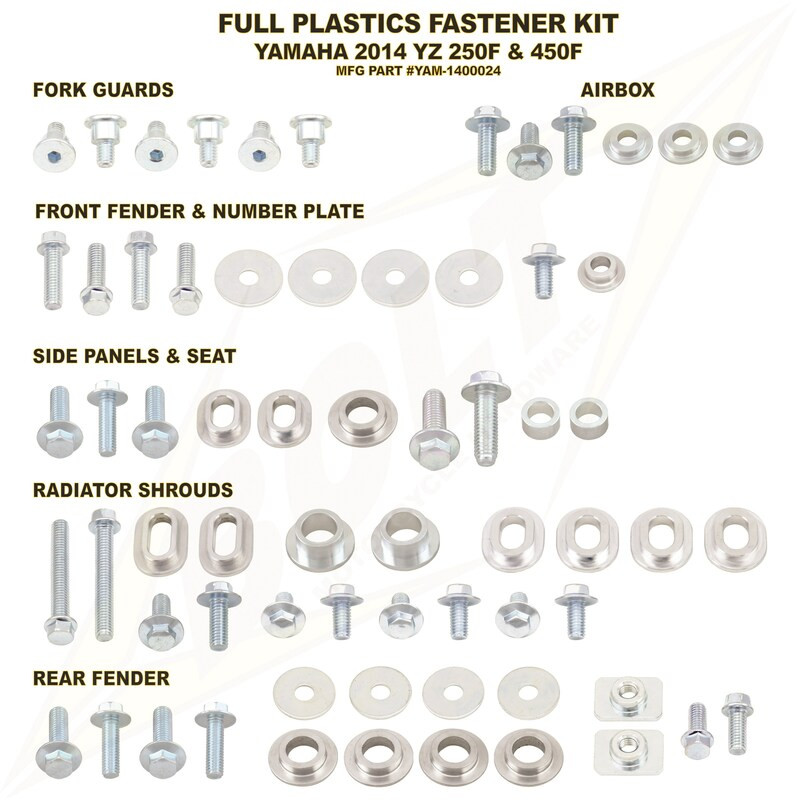 BOLT Schraubensatz Verkleidung-F für YAMAHA WRF 250, WRF 450, YZF 250, YZF 450 2014-2019 BOLT Schraubensatz Verkleidung-F für YAMAHA WRF 250, WRF 450, YZF 250, YZF 450 2014-2019