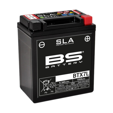 Batería BS BATTERY SLA BTX7L (FA) para TM RACING EN 250, KAWASAKI KLX 250, HONDA ATC 250 y DERBI MULHACEN 125 de 1974 a 2025