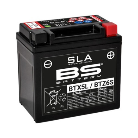 BS BATTERY SLA Battery Maintenance Free Factory Activated - BTX5L / BTZ6S for KTM, BETA, POLARIS and HONDA 1973-2027