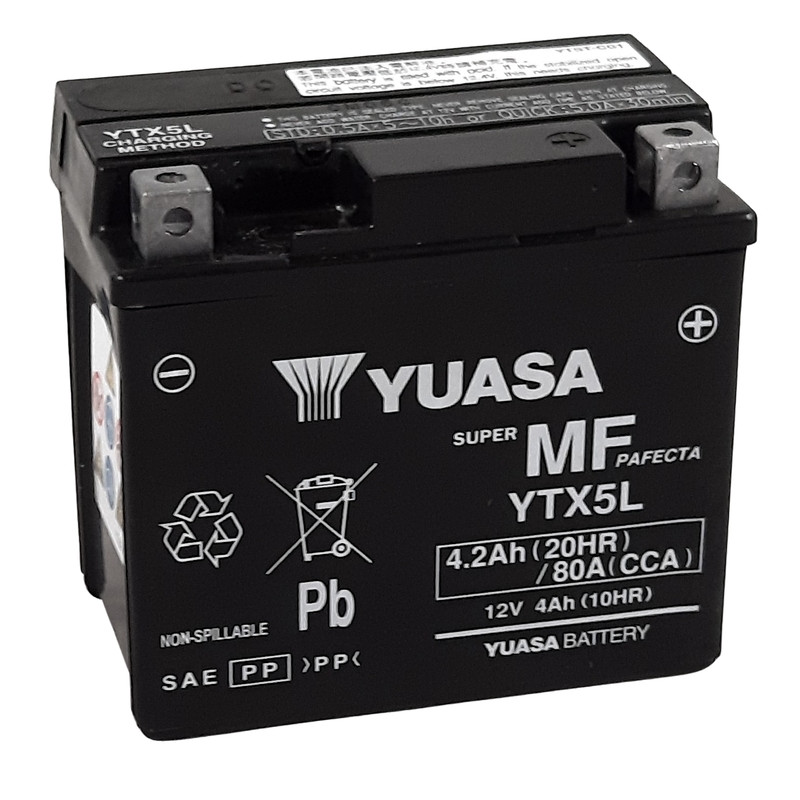 Batterie YUASA W/C sans entretien activée usine - FA pour KTM EXC 250, BETA RR 125, POLARIS OUTLAW 50 et HONDA CRF 230