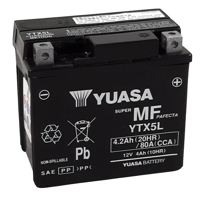 YUASA W/C Battery Maintenance Free Factory Activated - FA for KTM EXC 250, BETA RR 125, POLARIS OUTLAW 50 and HONDA CRF 230
