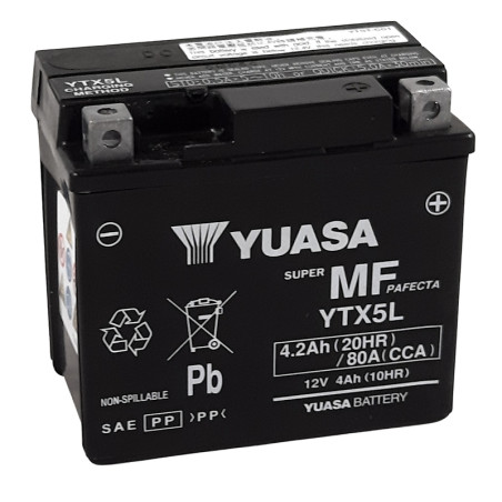 Batterie YUASA W/C sans entretien activée usine - FA pour KTM EXC 250, BETA RR 125, POLARIS OUTLAW 50 et HONDA CRF 230