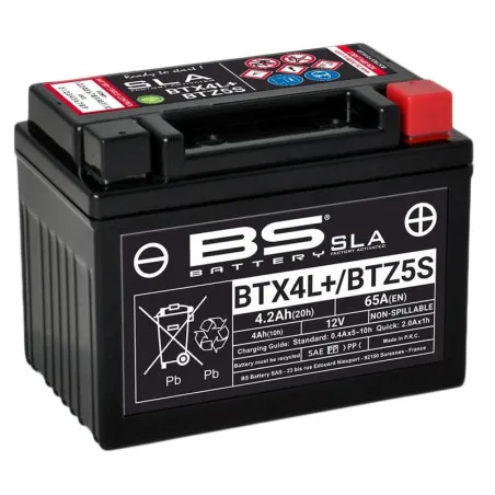 BS BATTERY SLA Battery Maintenance Free Factory Activated - BTX4L+ / BTZ5S for KTM, HUSQVARNA, HONDA and APRILIA 1976-2027