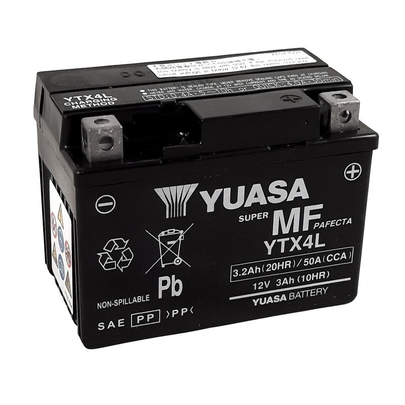 YUASA Batterie Wartungsfrei - Werkseitig aktiviert - FA für KTM SMR 450, RIEJU MRT 50, HONDA CR 125 und HUSQVARNA WR 125