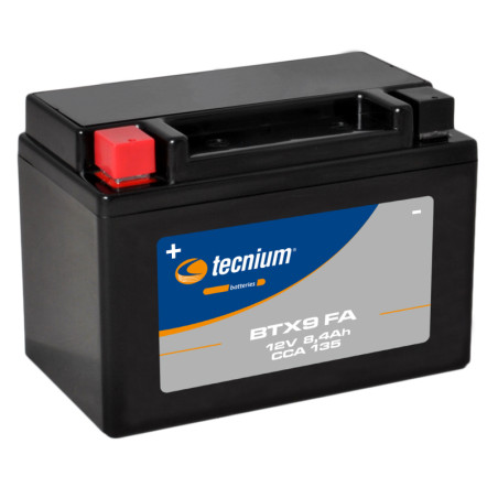 Batería TECNIUM activada de fábrica BTX9 (FA) para HONDA XR 650 L, SUZUKI DR 650 SE, KTM ADVENTURE 390 y YAMAHA XT 600
