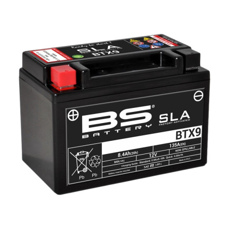 BS BATTERY SLA Battery Maintenance Free Factory Activated - BTX9 for HONDA, SUZUKI, KTM and POLARIS 1988-2026