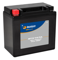 TECNIUM Factory-Activated Battery BTX14 (FA) for HONDA, KAWASAKI, SUZUKI and HUSQVARNA 1979-2025