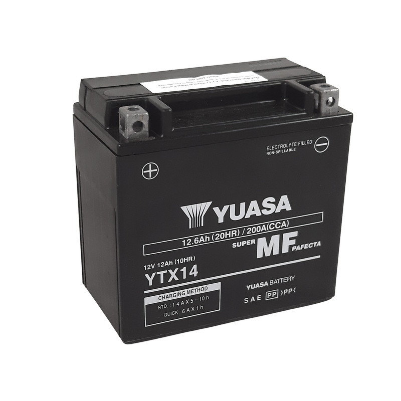 Batería YUASA W/C activada de fábrica sin mantenimiento - (FA) para HONDA, KAWASAKI, SUZUKI y HUSQVARNA de 1979 a 2025