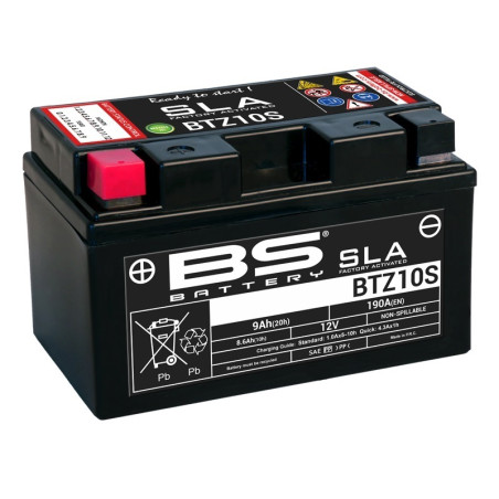 BS BATTERY SLA Battery Maintenance Free Factory Activated - BTZ10S for KTM, HUSQVARNA, GAS GAS and YAMAHA 1988-2026