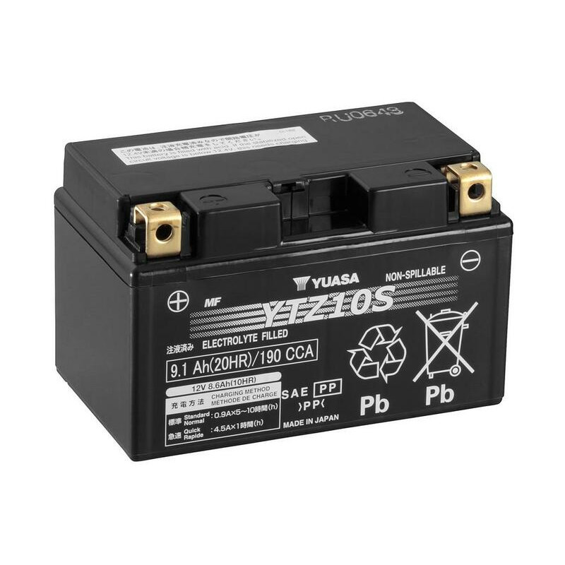 Batterie YUASA W/C sans entretien activé usine pour KTM, HUSQVARNA, GAS GAS et YAMAHA de 1988 à 2026
