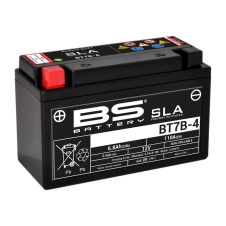 BS BATTERY SLA Battery Maintenance Free Factory Activated - BT7B-4 for SUZUKI, CAN-AM, YAMAHA and RIEJU 1999-2020