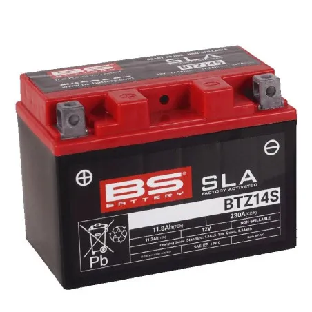 BS BATTERY SLA Battery Maintenance Free Factory Activated - BTZ14S for KTM, CF MOTO, BENELLI and SUZUKI 2002-2026