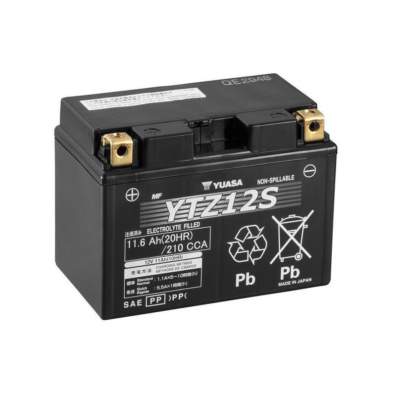 Batterie YUASA W/C sans entretien activé usine pour KTM RALLY 690 et APRILIA TUAREG 660 de 2007 à 2024