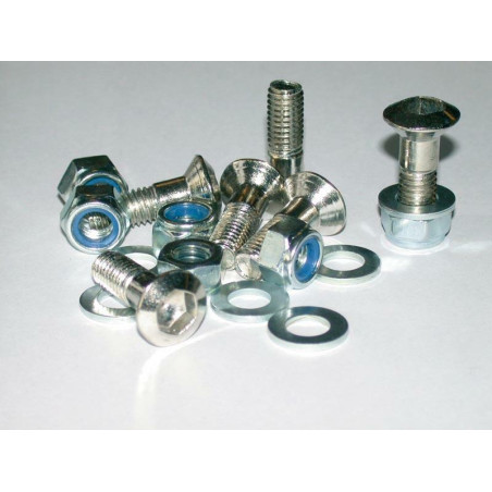 BIHR Sproket Bolts + Nuts + Washers Kit Countersunk Head M8x1,00x30mm Silver