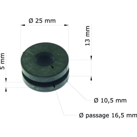 Silentblock TOURMAX - '98-99/Radiador 61103-430-000 (set de 10) para HONDA ATC 200 X, ATC 250, ATC 350 X, CR 125, CR 250