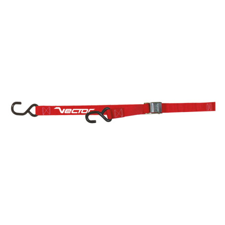 Sangles VECTOR - 25 mm - bucle et 2 crochets en S (Ø 9 mm) - Rouge