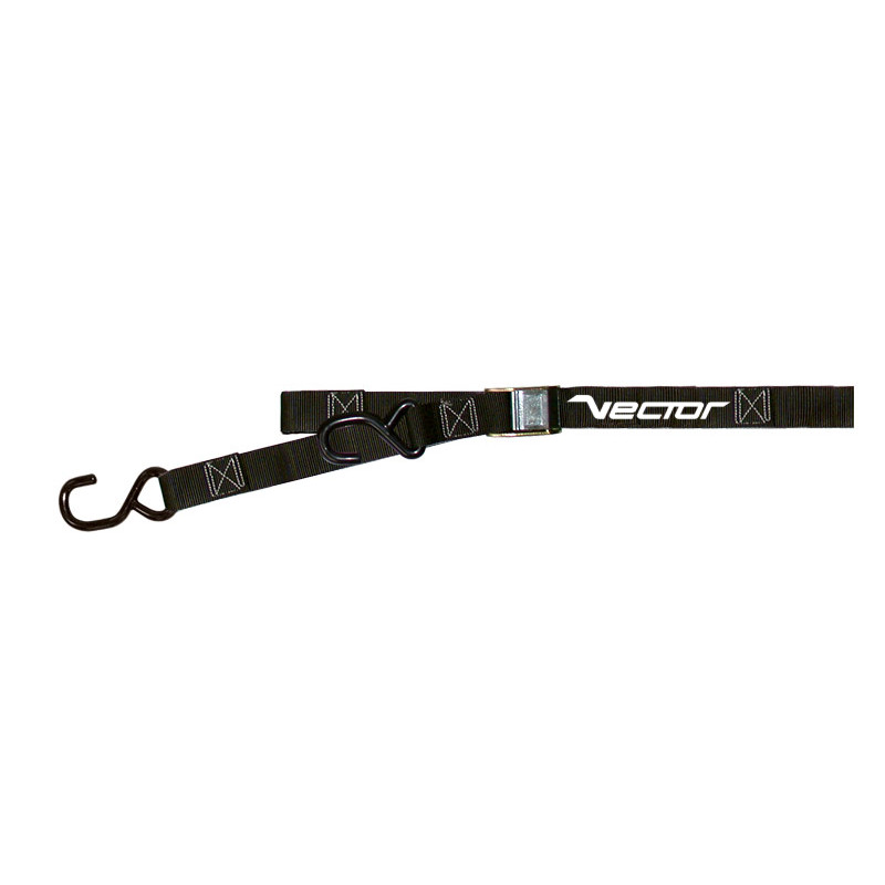 Eslinga VECTOR - 38 mm - bucle y 2 ganchos tipo S (Ø 9 mm) - Negro