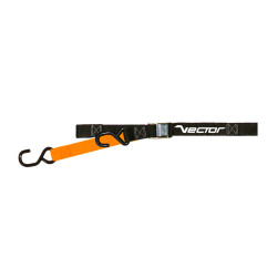 VECTOR Spanngurt - 38 mm - 2 S-Haken (Ø 9 mm) - Orange/Schwarz