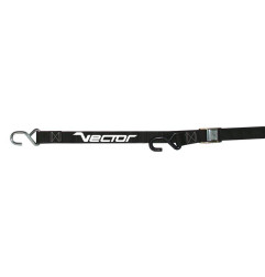 VECTOR Spanngurt - 38 mm -2 S-Haken (Ø 9 & 12 mm) - Schwarz