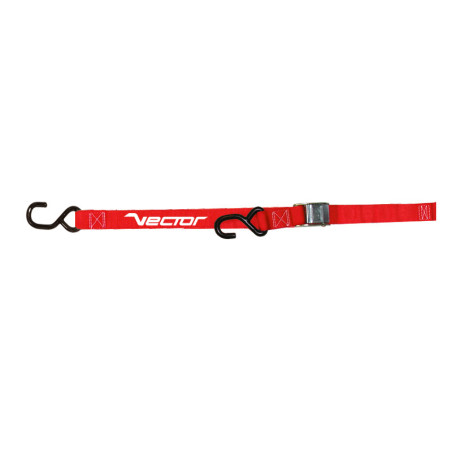 VECTOR Spanngurt - 2 S-Haken (Ø 9 & 12 mm) - Rot