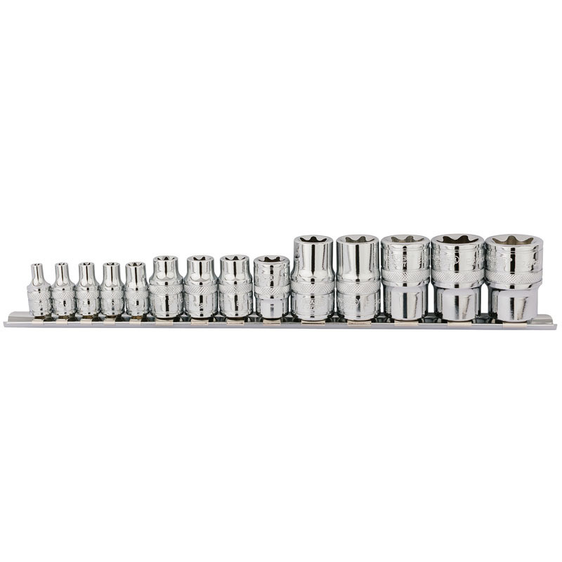 DRAPER Torx 1/4'', 3/8'' & 1/2'' Drive Sockets Set 14 pieces