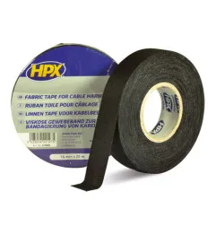 Ruban adhésif toile HPX noir 19mm x 25m