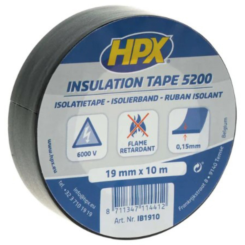 HPX Insulation Duct Tape 5200 Matt Black 19mm x 10m