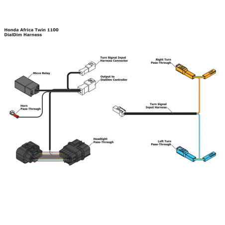 Adaptador de cableado DENALI Plug & Play DialDim - Honda Africa Twin 1100