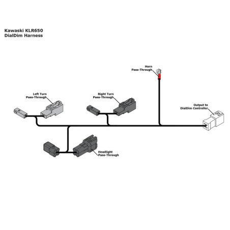DENALI Plug & Play DialDim Wiring Adapter - Kawasaki KLR 650