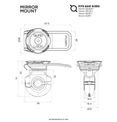 Support de smartphone QUAD LOCK fixation rétroviseur pour KYMCO X CITING 500 I, HONDA SH 125 I et APRILIA SR GT 125