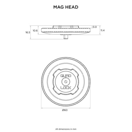 Tête standard QUAD LOCK MAG