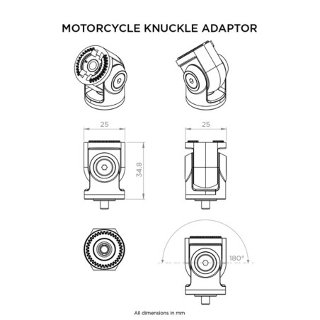 Adaptateur d'articulation QUAD LOCK pour APRILIA SR GT 125 de 2021 à 2025
