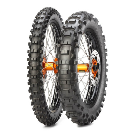 Pneu enduro METZELER MCE 6 DAYS EXTREME (F) Super Soft 90/100-21 M/C 57M MST TT Bande JAUNE FLUO avant