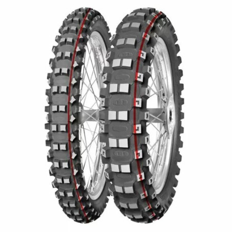 Pneu motocross MITAS TERRA FORCE-MX MH 80/100-12 (2.50-12) NHS 50M TT MEDIUM TO HARD RED GREEN arrière