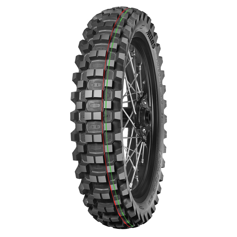 Neumático de motocross MITAS TERRA FORCE-MX MH 120/80-19 63M TT MEDIUM HARD TERRAIN RED GREEN NHS trasero Neumático de motocross MITAS TERRA FORCE-MX MH 120/80-19 63M TT MEDIUM HARD TERRAIN RED GREEN NHS trasero