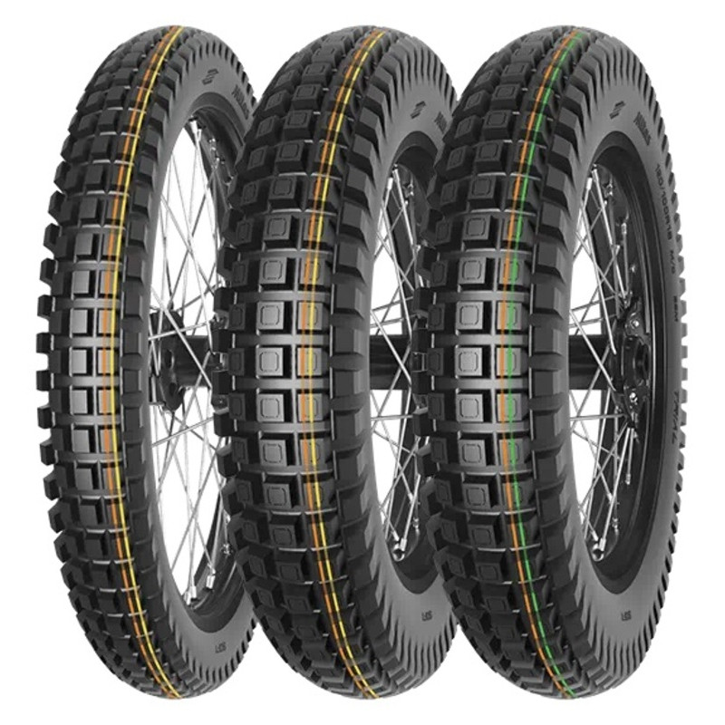 Trial-Reifen MITAS TRIAL 120/100 R 18 68M TL/TT SOFT ORANGE YELLOW hinten