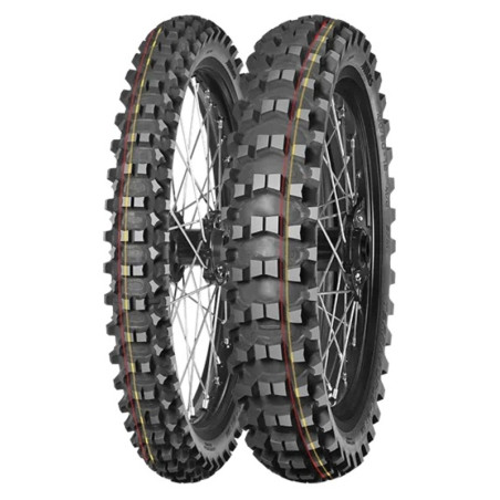 Neumático de motocross MITAS TERRA FORCE-MX SM 100/90-19 NHS 57M TT SOFT TO MEDIUM RED YELLOW trasero