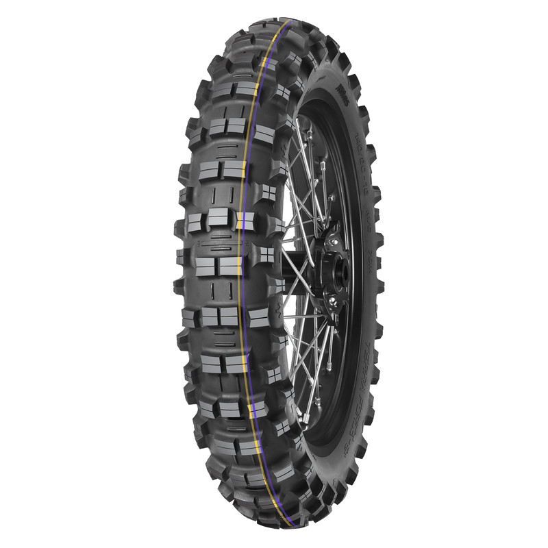 Pneu enduro MITAS TERRA FORCE-EF 140/80-18 70R TT SUPER FAST YELLOW PURPLE arrière