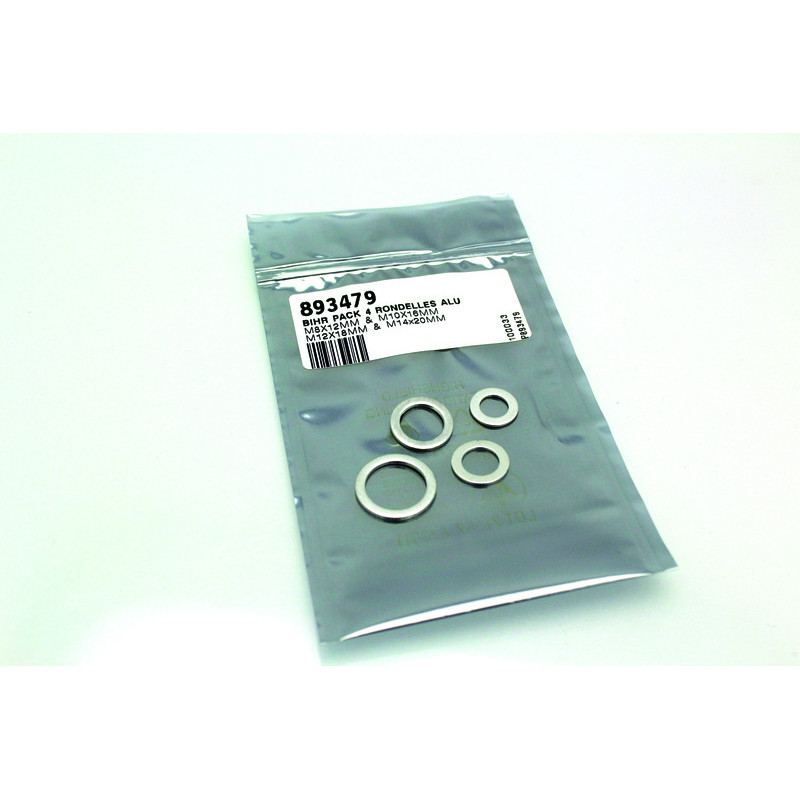 Pack 4 rondelles joint de vidange BIHR alu M8/M10/M12/M14 TECNIUM Pack 4 rondelles joint de vidange BIHR alu M8/M10/M12/M14 TECNIUM
